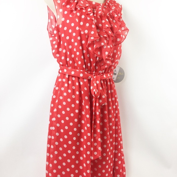Emma & Michelle Red Dot Dress - Picture 3 of 6